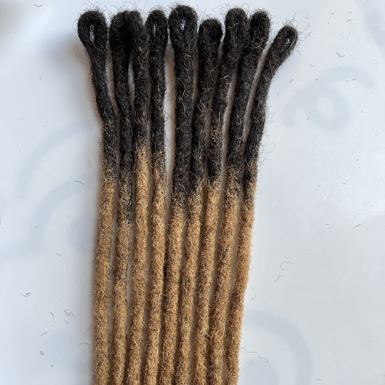 Wholesale 100% human hair afro kinky curly 0.6cm dread locs 1b/24 multicolor cheap long soft human crochet hair extensions
