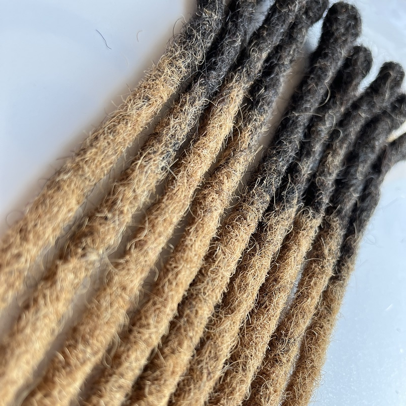 Wholesale 100% human hair afro kinky curly 0.6cm dread locs 1b/24 multicolor cheap long soft human crochet hair extensions