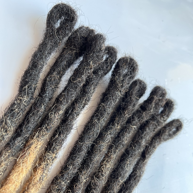 Wholesale 100% human hair afro kinky curly 0.6cm dread locs 1b/24 multicolor cheap long soft human crochet hair extensions