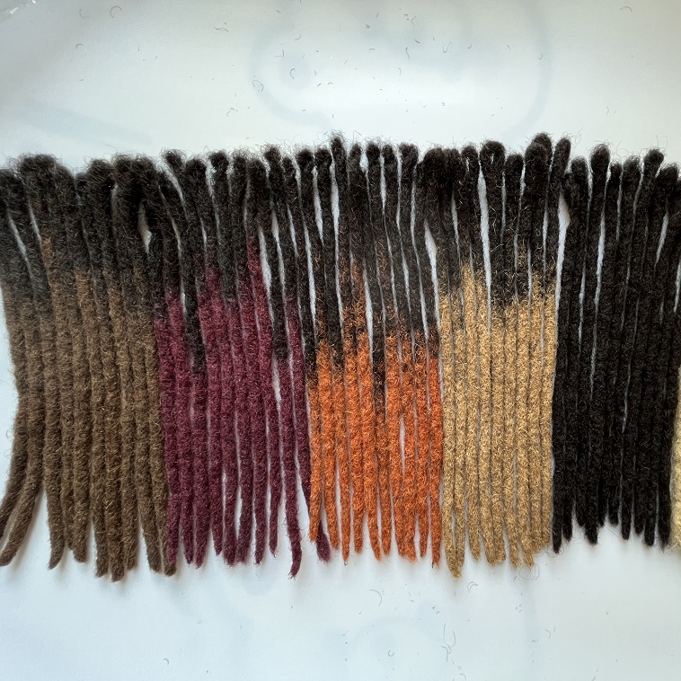 Wholesale 100% human hair afro kinky curly 0.6cm dread locs 1b/24 multicolor cheap long soft human crochet hair extensions