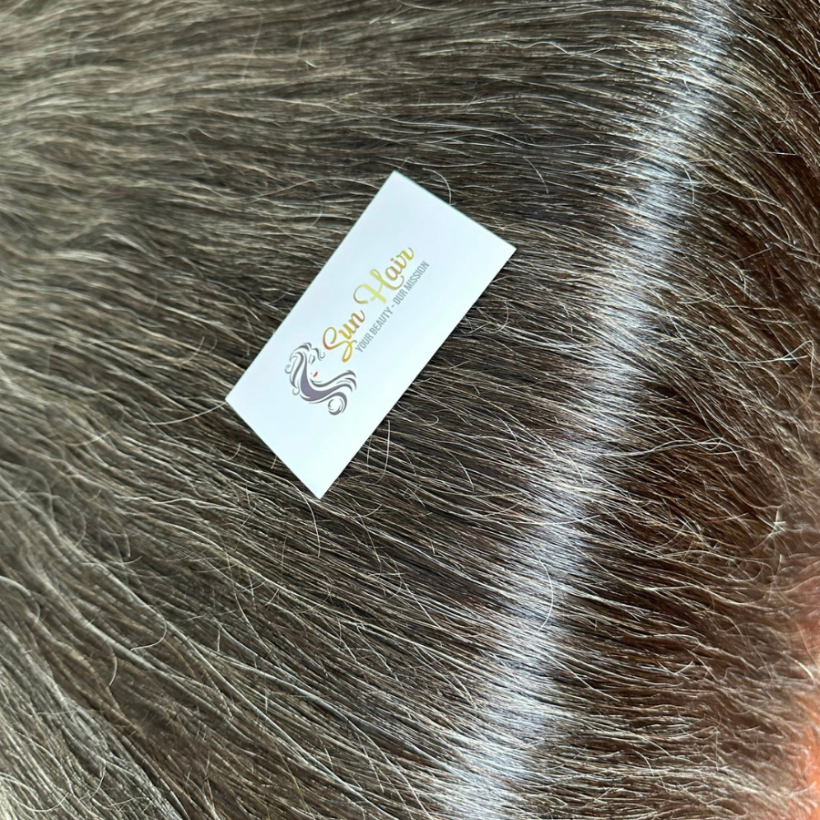 Sun Hair Company Raw Unprocessed Cuticle Aligned Single Donor Salt Pepper Grey Hair Bundle 100% Vietnamese Human Hair Extensions