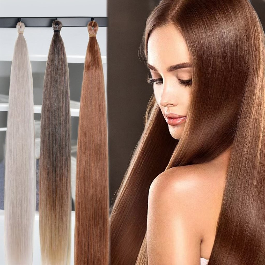 Anxin 100% Futura Fiber Straight Hair, Flame Retardant Heat Resistant Bone Straight Braiding Hair Extension