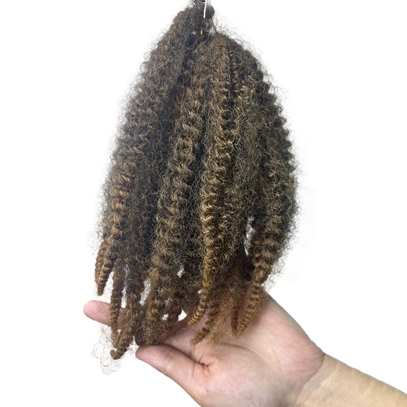 Hot sale Marley Kinky bundle twist Braiding hair Curly Bulk crochet Synthetic hair 8inch hair extensions for braids