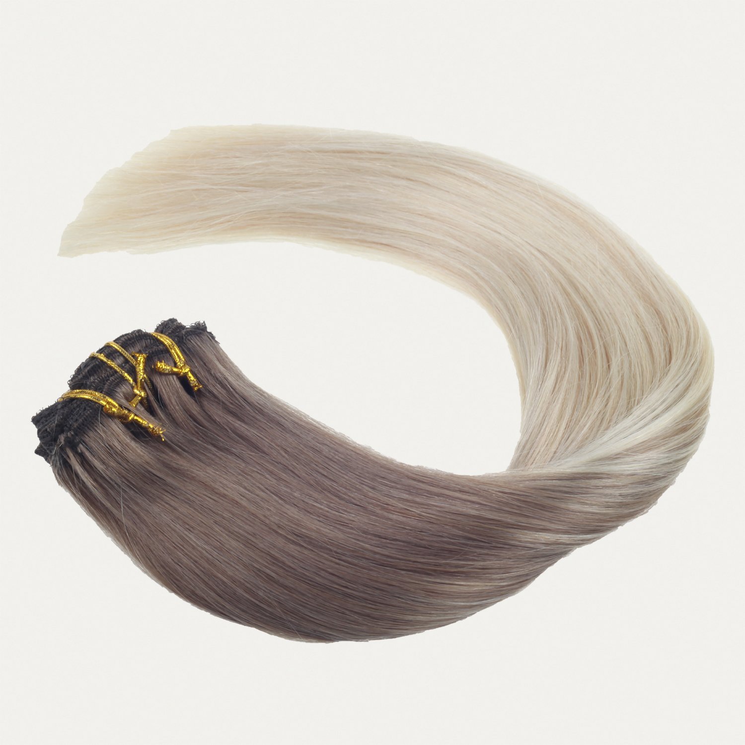 Thick end high density Double Drawn human hair extensions clip ins 100% Invisible Remy Clip In Hair Extension