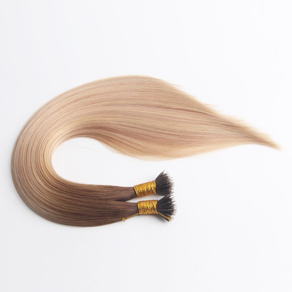 Customized Wholesale Thick Ends Luxury Ombre Balayage Double Drawn Micro Nano Ring European Virgin Remy Human Hair Extensions