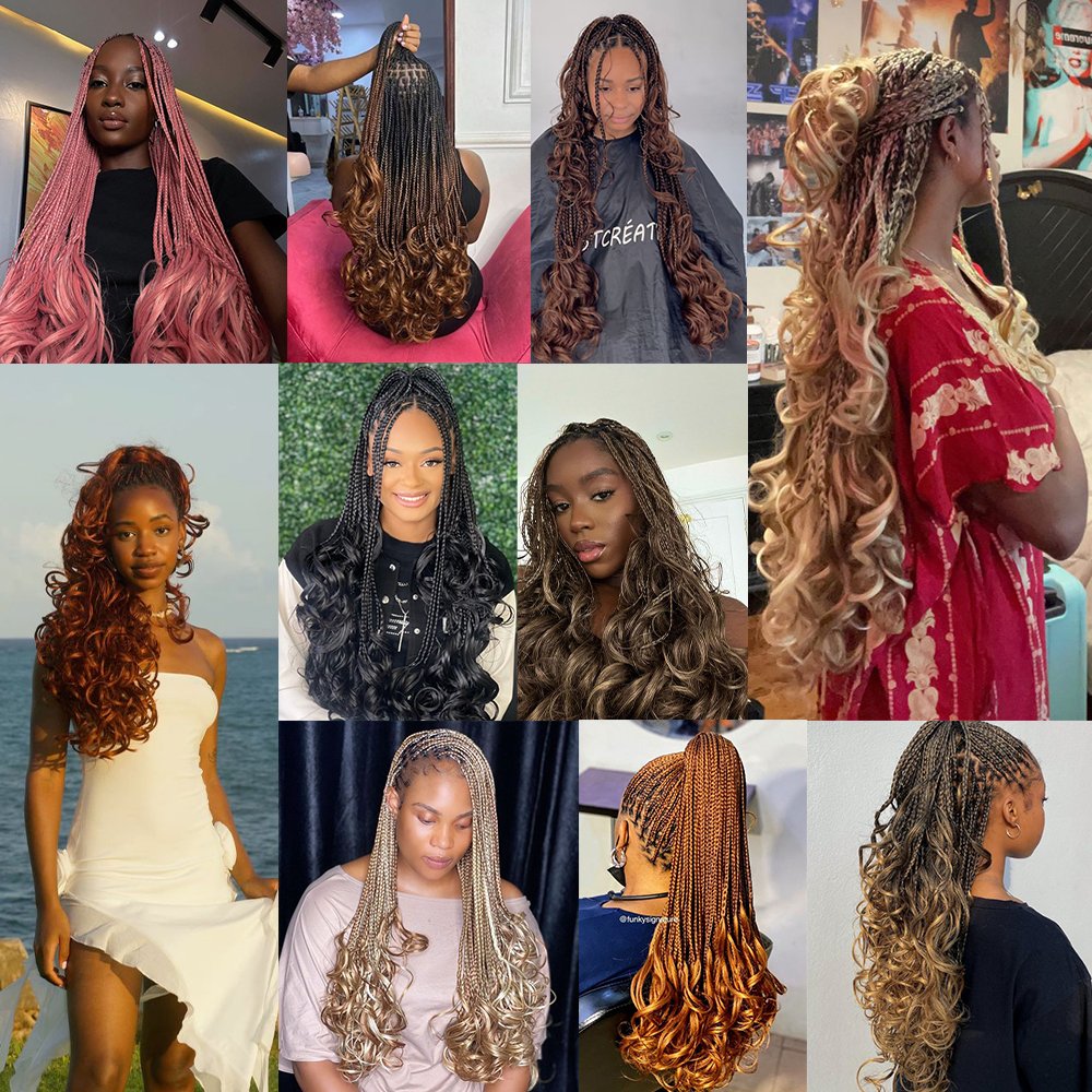 AliLeader 150g 24inch Ombre Synthetic Spiral Curly Braids Hair Extensions Yaki Style Loose Wave French Curl Braiding Hair