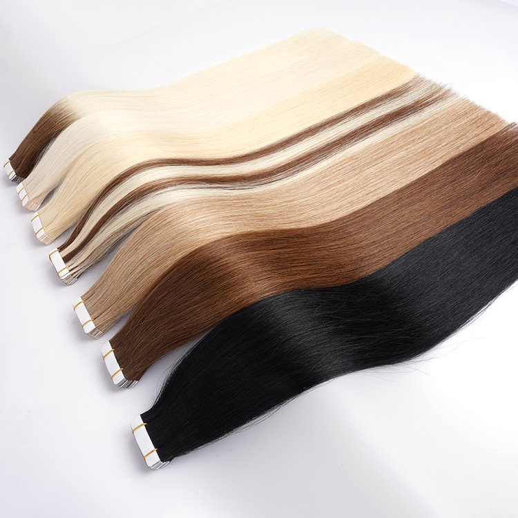 wholesale Invisible tape in hair extensions raw indian human hair extensions bundles