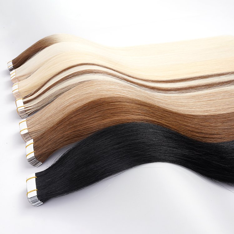 wholesale Invisible tape in hair extensions raw indian human hair extensions bundles