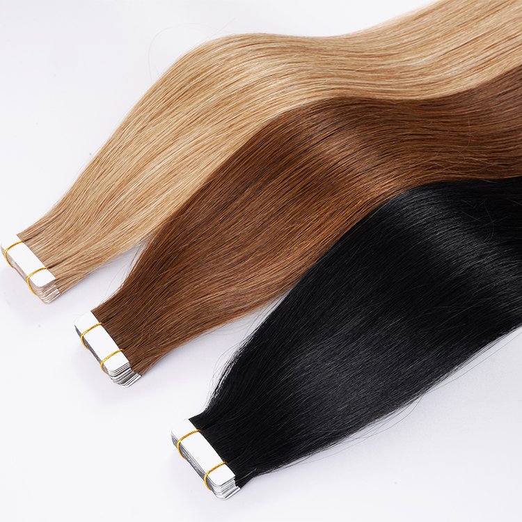 wholesale Invisible tape in hair extensions raw indian human hair extensions bundles