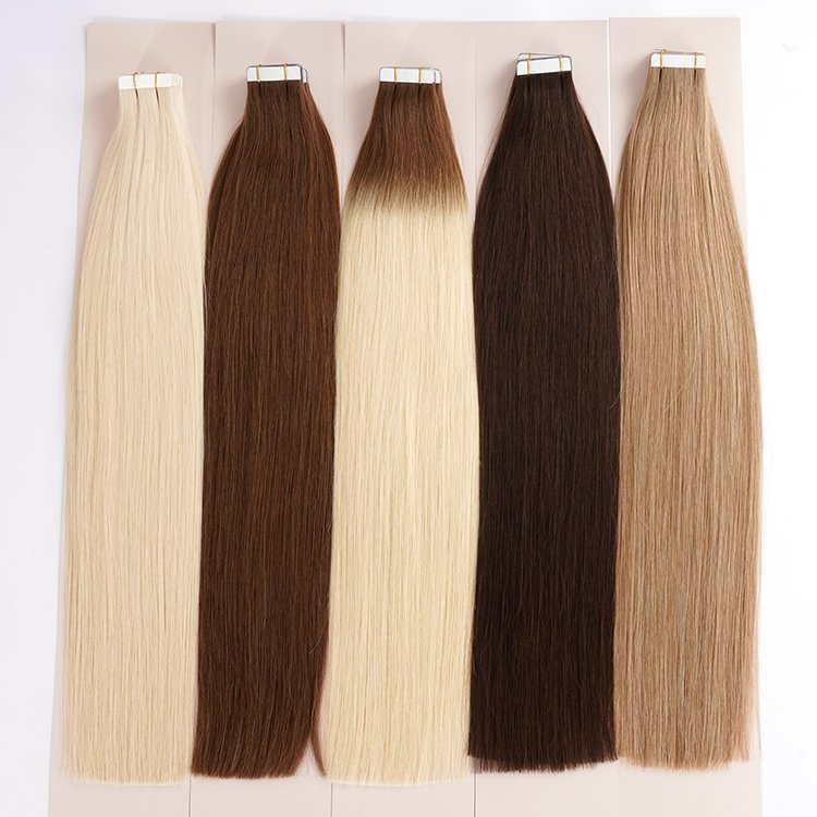 wholesale Invisible tape in hair extensions raw indian human hair extensions bundles