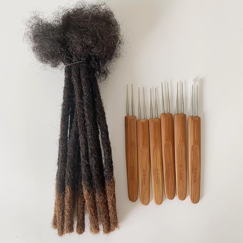 Stocking tools for dreadlocks hair extensions braiding 0.5cm crochet locks hooks for black men for hair salon stylist in stock
