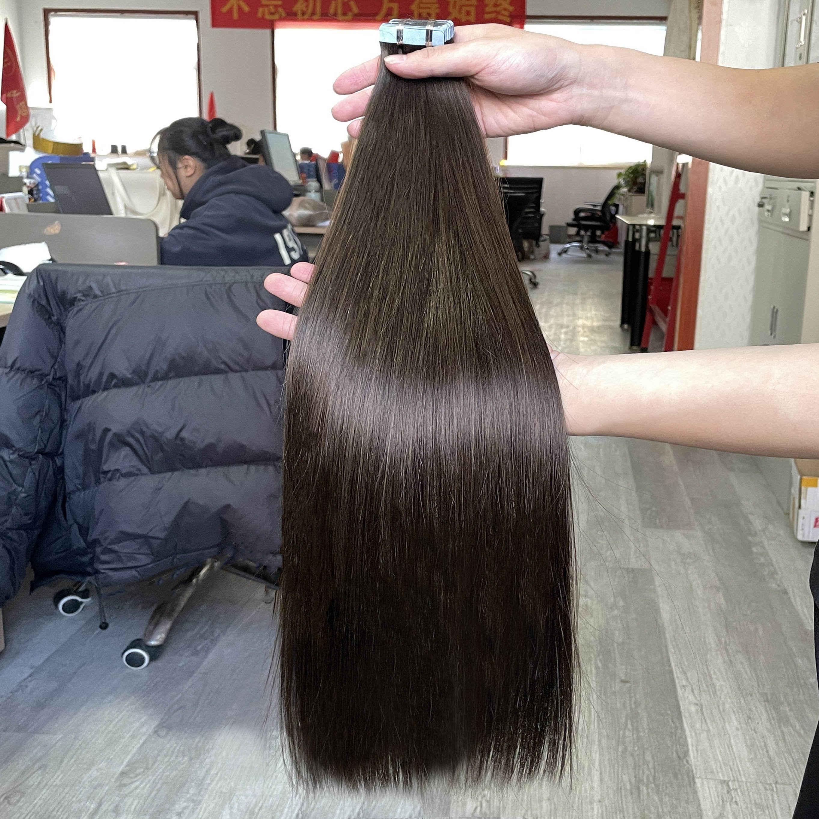RTS Strong Adhesive 100human Hair Double Drawn Tape in Hair Extensions , invisible Tape ins Extensions Raw Hair