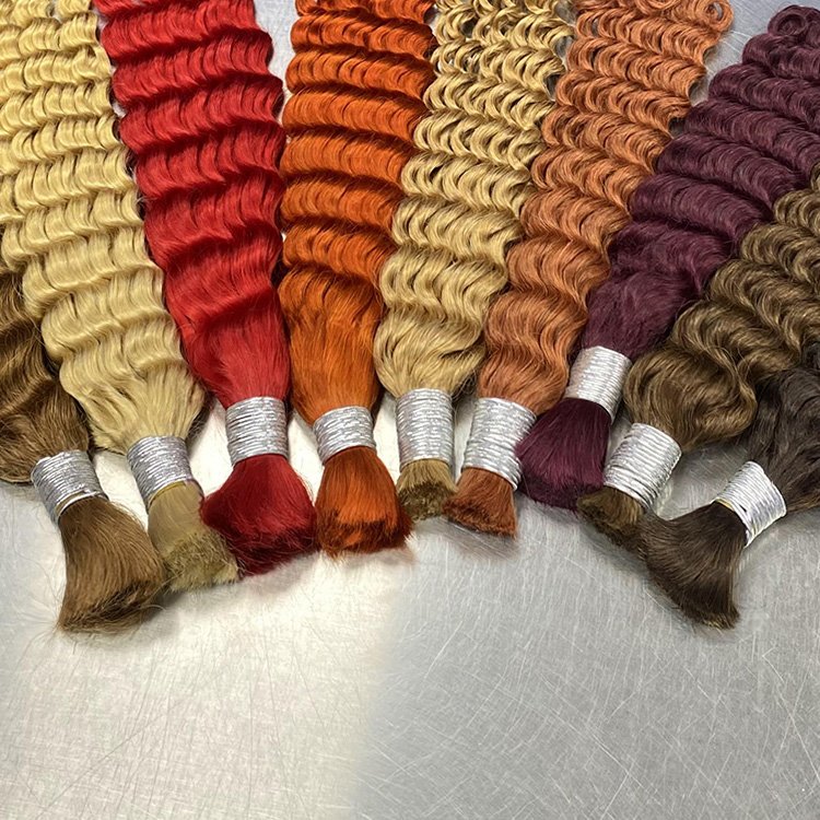 RXHAIR No Weft Color #27 Deep Wave Unprocessed Afro Brazilian Braiding Hair Extension Bulk Human Hair