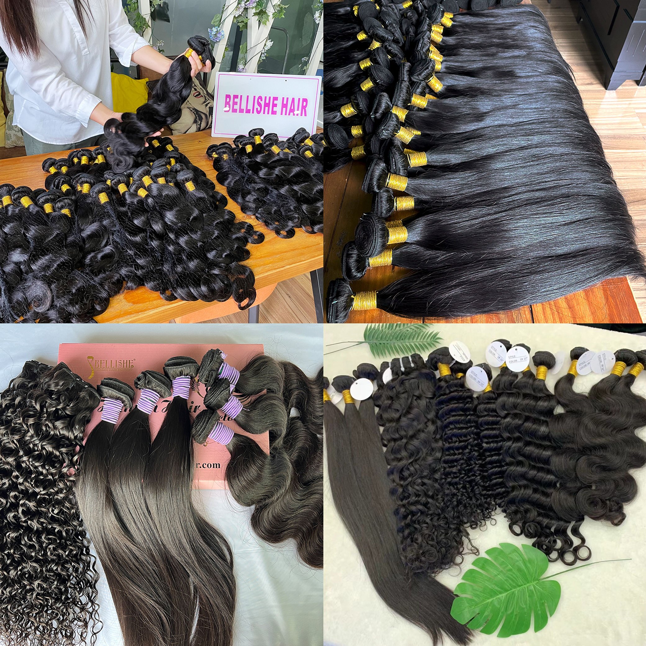 Bellishe Brazilian Human Hair Extensions Wholesale Mink Indian Curly Deep Wave Bundles Bulk Vendors Human Hair Bundle