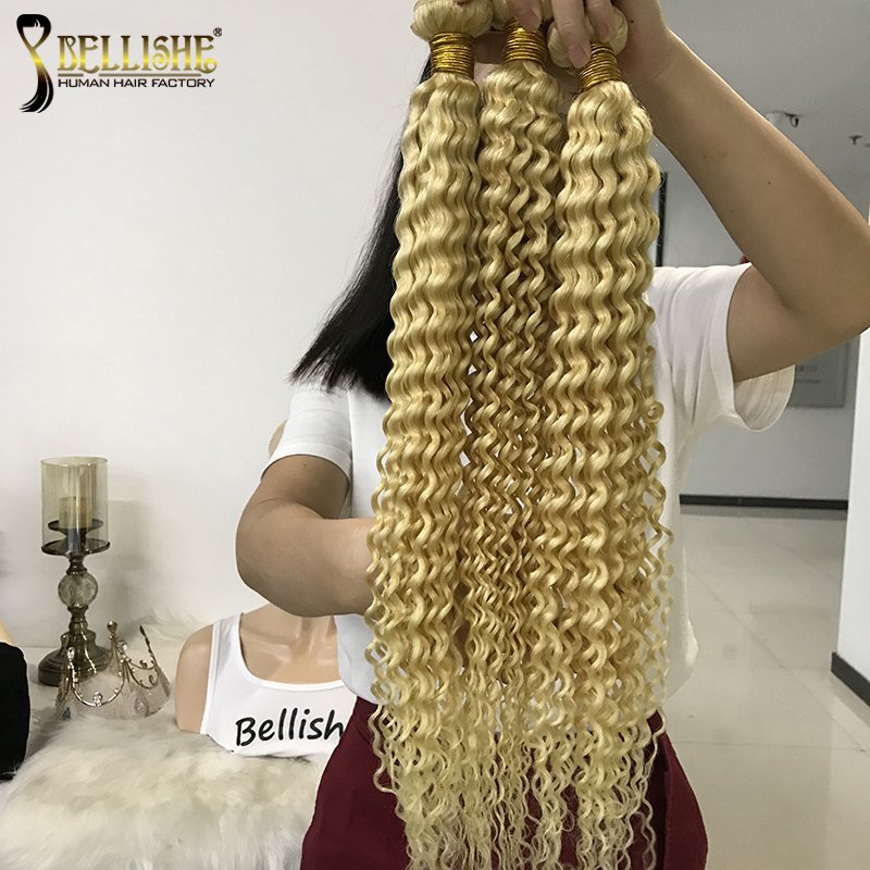 Bellishe Brazilian Human Hair Extensions Wholesale Mink Indian Curly Deep Wave Bundles Bulk Vendors Human Hair Bundle