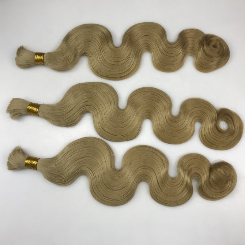 Hot Sale 100% Chinese Virgin Hair Cuticle Aligned 16"-24" Body Wave Colored Human Hair Bulk Extensions
