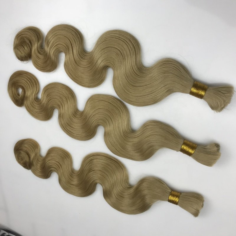 Hot Sale 100% Chinese Virgin Hair Cuticle Aligned 16"-24" Body Wave Colored Human Hair Bulk Extensions