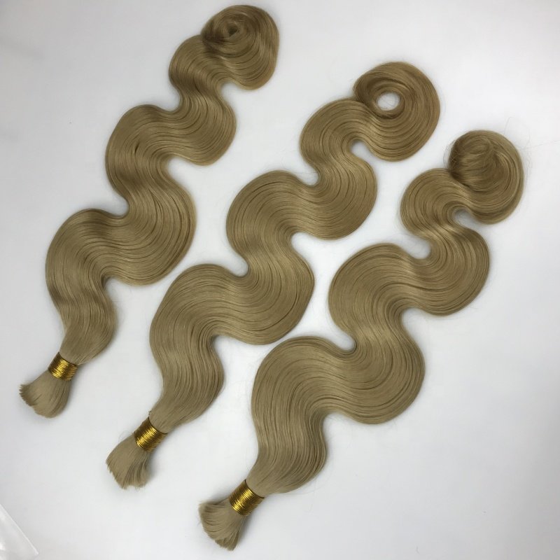 Hot Sale 100% Chinese Virgin Hair Cuticle Aligned 16"-24" Body Wave Colored Human Hair Bulk Extensions