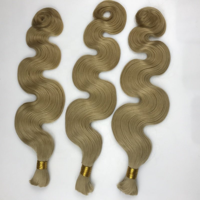 Hot Sale 100% Chinese Virgin Hair Cuticle Aligned 16"-24" Body Wave Colored Human Hair Bulk Extensions