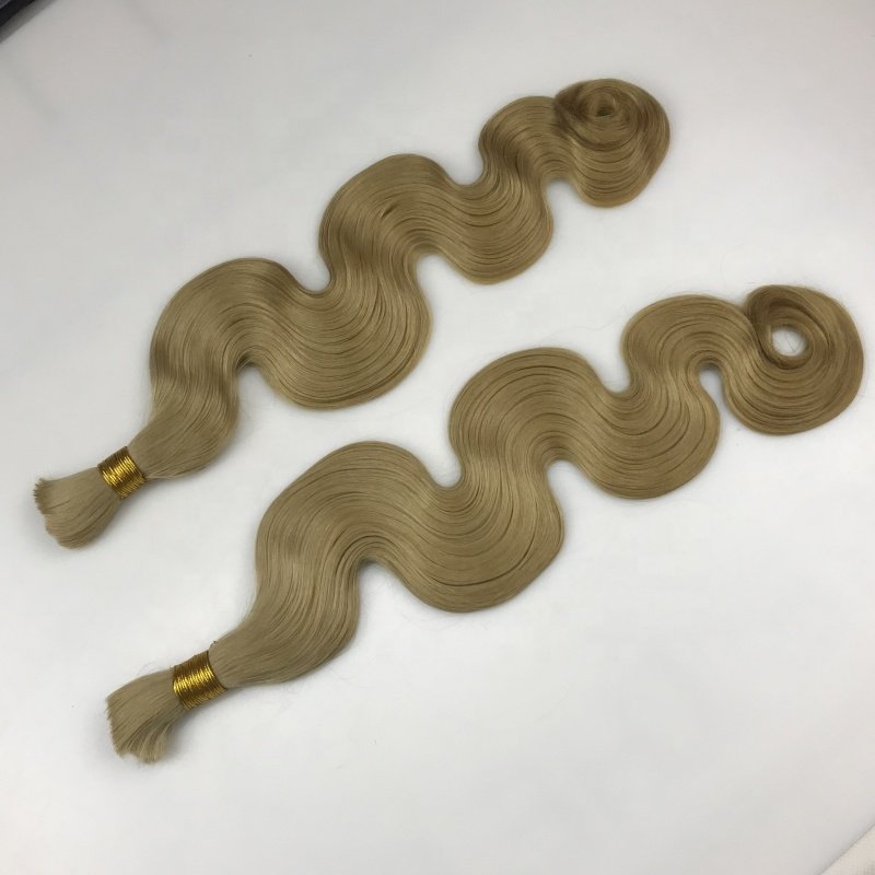 Hot Sale 100% Chinese Virgin Hair Cuticle Aligned 16"-24" Body Wave Colored Human Hair Bulk Extensions