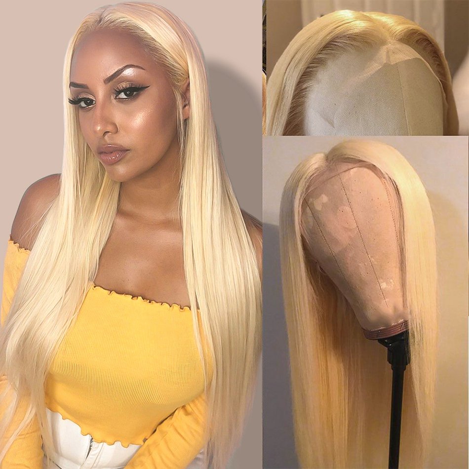 Cheap Brazilian Bone Straight Human Hair HD Lace Frontal Wig For Black Women 613 Blonde 13x6 Hd Human Hair Lace Front Wig Vendor