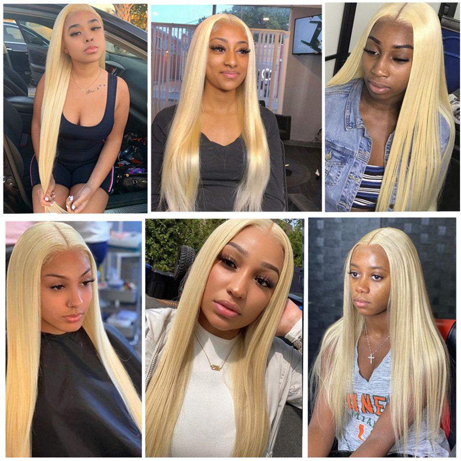 Cheap Brazilian Bone Straight Human Hair HD Lace Frontal Wig For Black Women 613 Blonde 13x6 Hd Human Hair Lace Front Wig Vendor