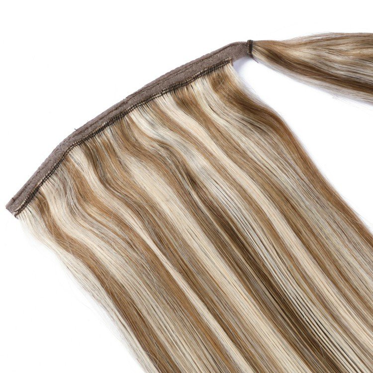 Hot selling human hair extension Piano color P8/24# ponytail bundle brazilian hair ponytail