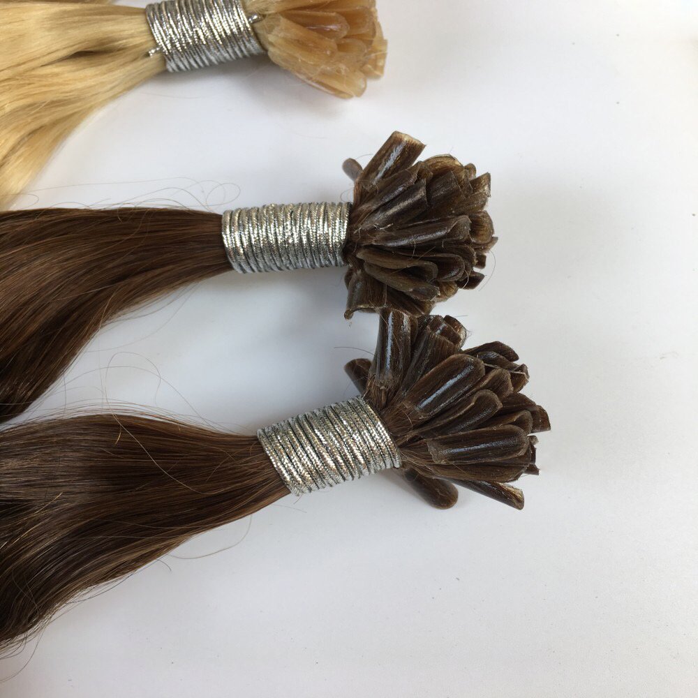 Factory Direct Wholesale Indian Virgin Hair 10A Nail Tip/U Tip Keratin Fusion Curly Human Hair Extensions