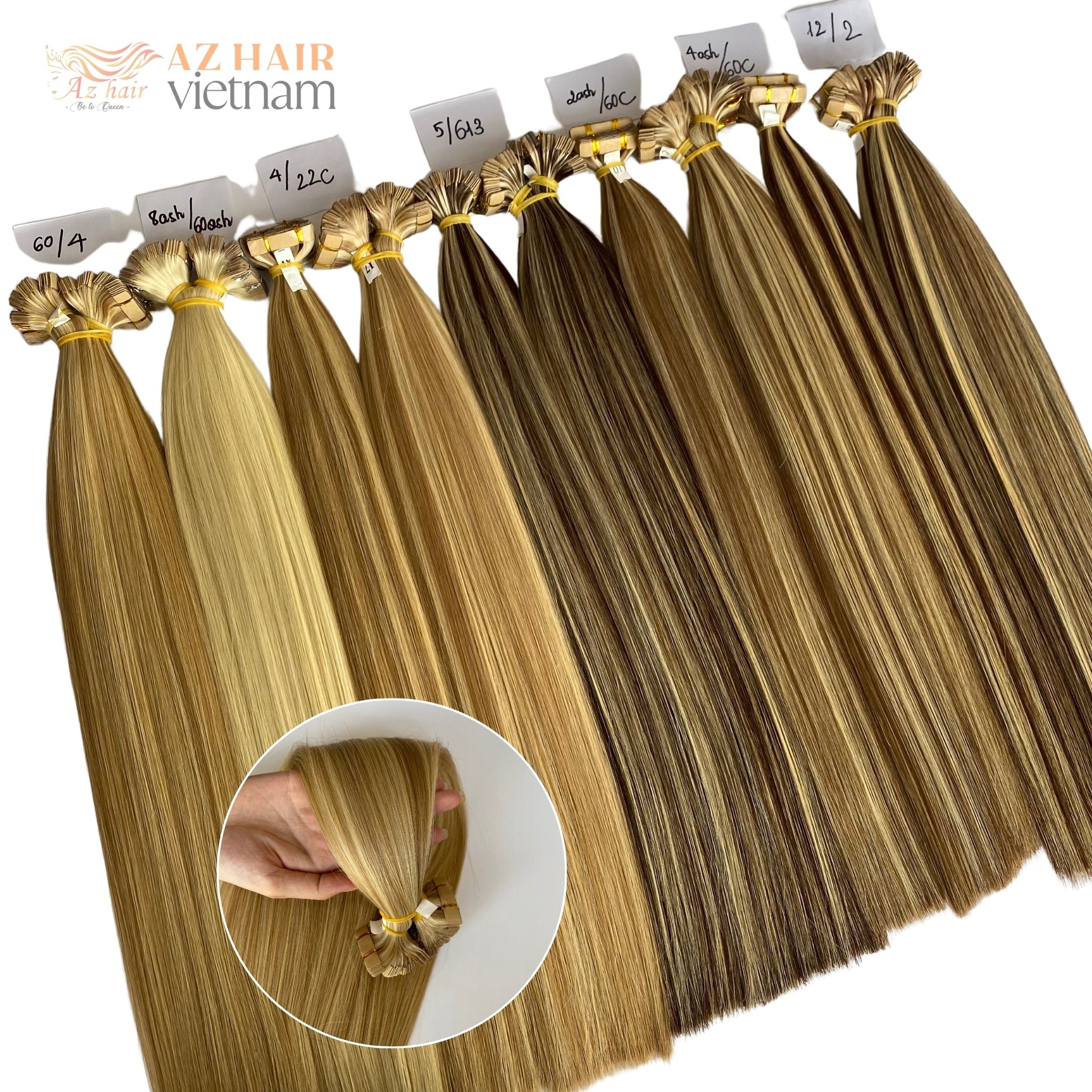Raw Vietnamese Hair Russian Tape In Human Hair Extensions 613 Blonde Color No Shedding No Tangle Factory Price