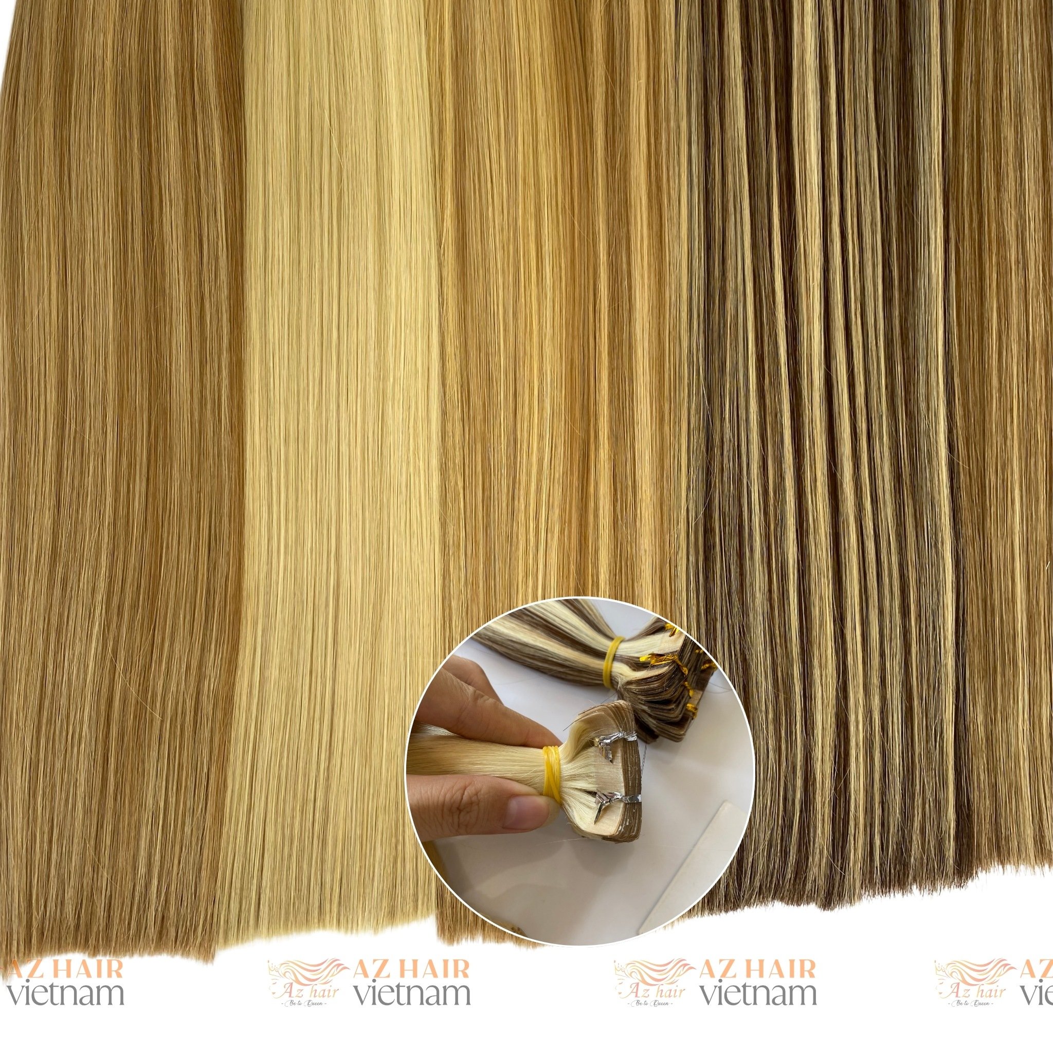 Raw Vietnamese Hair Russian Tape In Human Hair Extensions 613 Blonde Color No Shedding No Tangle Factory Price