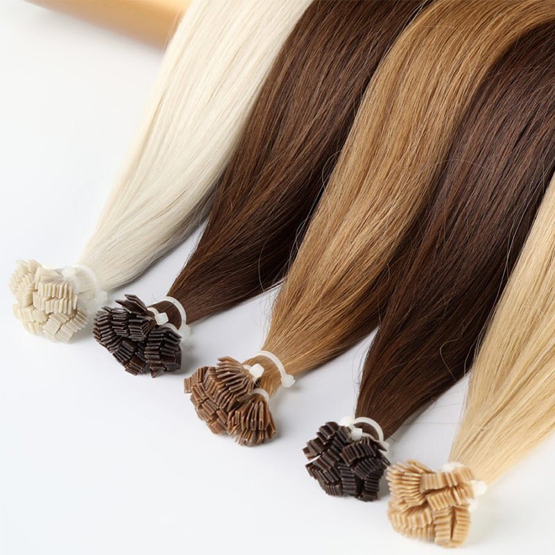 100% Real Premium Remy European Human Hair Double Drawn Thick Root U Tip Seamless Keratin Pre-Bonded Nail Hair Extensions