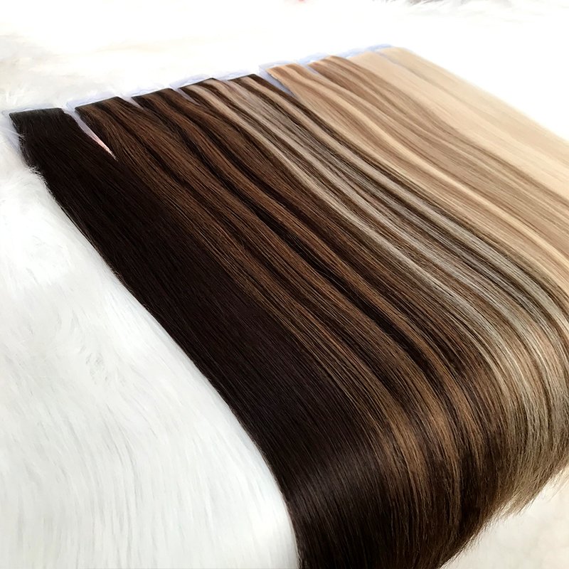 Wholesale Invisible Tape In Hair Extensions 100Human Hair Real European Russian Virgin Remy Raw 100% Tape In Human Hair