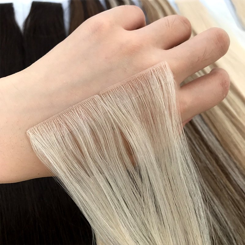 Wholesale Invisible Tape In Hair Extensions 100Human Hair Real European Russian Virgin Remy Raw 100% Tape In Human Hair