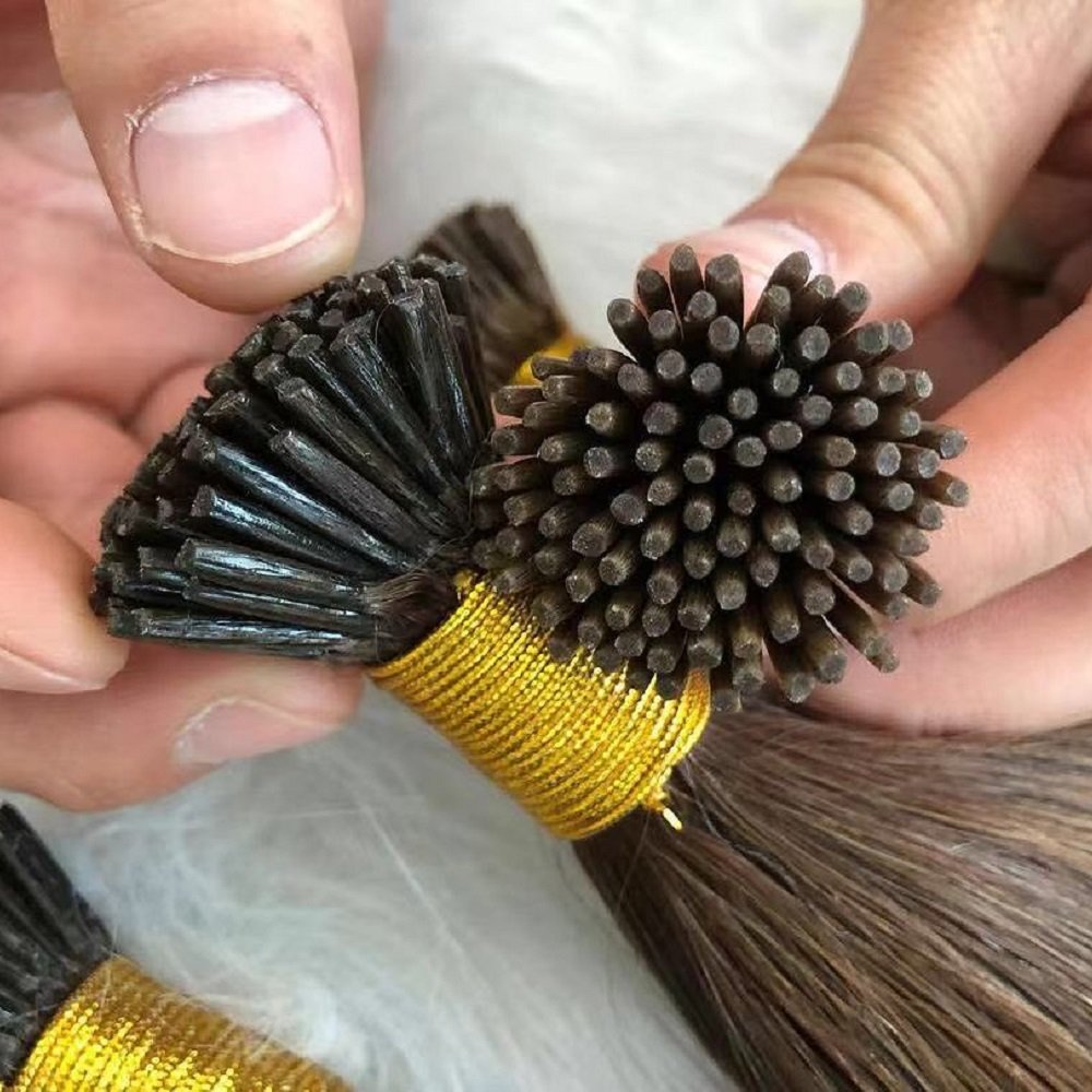 Keratin I Tip Hair Extension Remy Double Drawn Russian Human Hair Micro Link Hair Extension