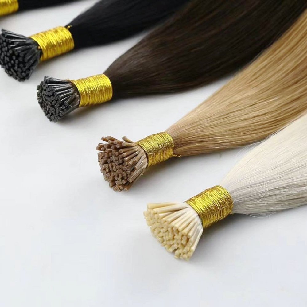 Keratin I Tip Hair Extension Remy Double Drawn Russian Human Hair Micro Link Hair Extension