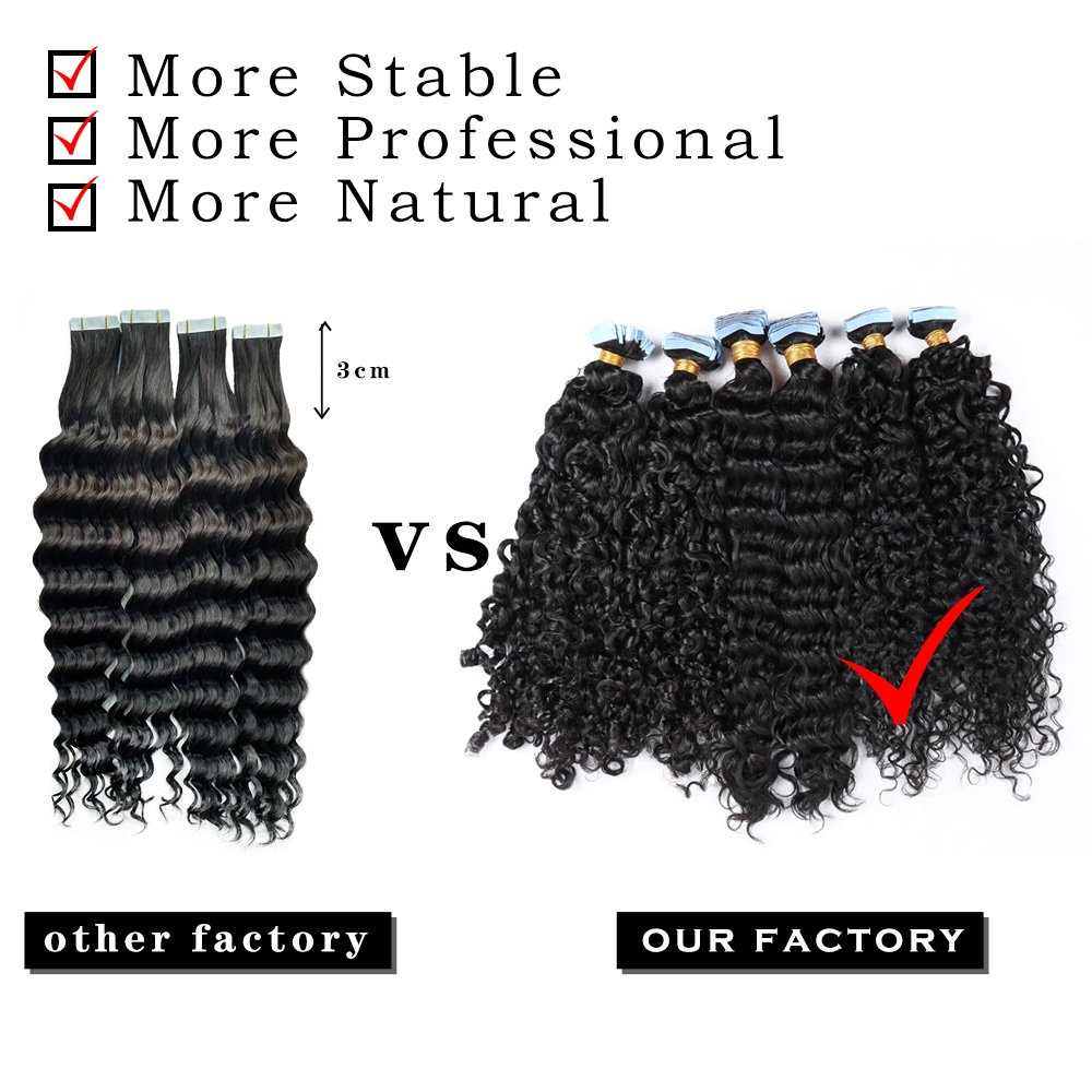 Raw Cambodian tape in Cuticle Aligned Virgin Hair 10-30 inch Body wave Natural wave Tape in Extensions