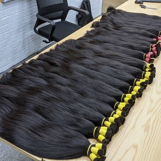Wholesale Black To Blonde Color Natural Straight Bulk Hair Human Hair Extensions