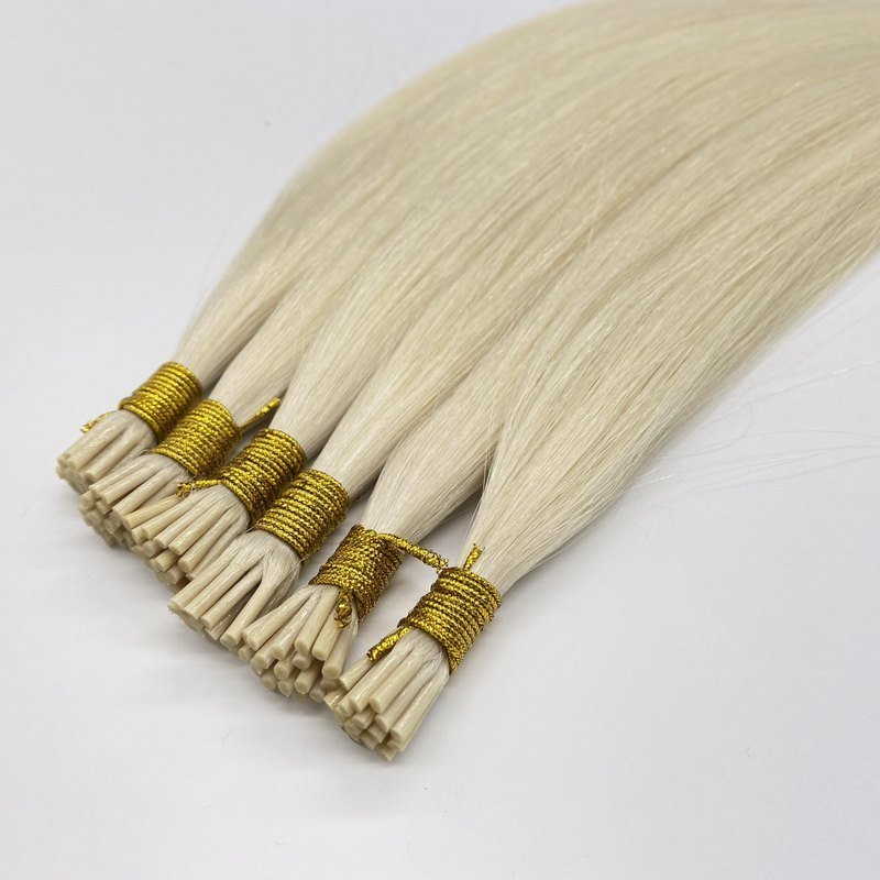 Top Quality For Salon Custom Label White Pre Bonded Virgin Human Hair I Tip Hair Extension