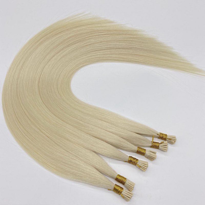 Top Quality For Salon Custom Label White Pre Bonded Virgin Human Hair I Tip Hair Extension