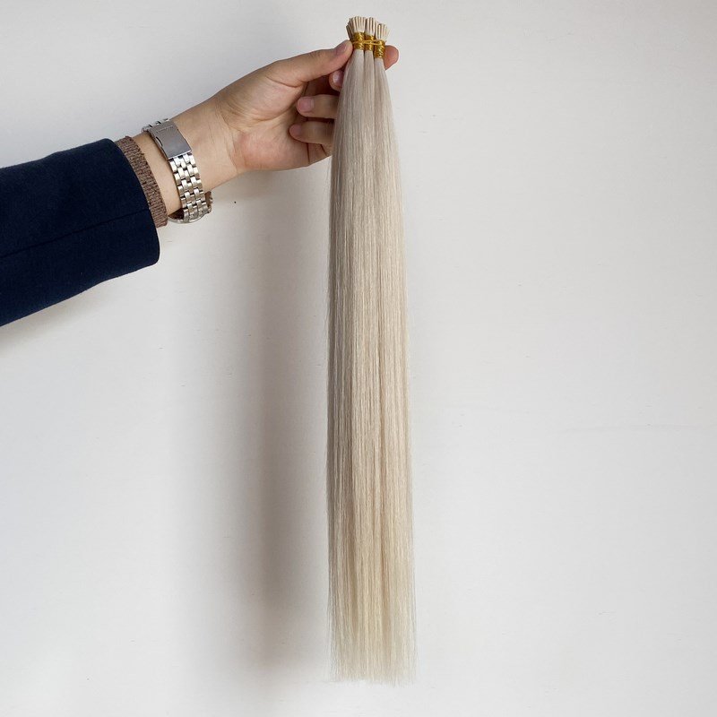 Top Quality For Salon Custom Label White Pre Bonded Virgin Human Hair I Tip Hair Extension
