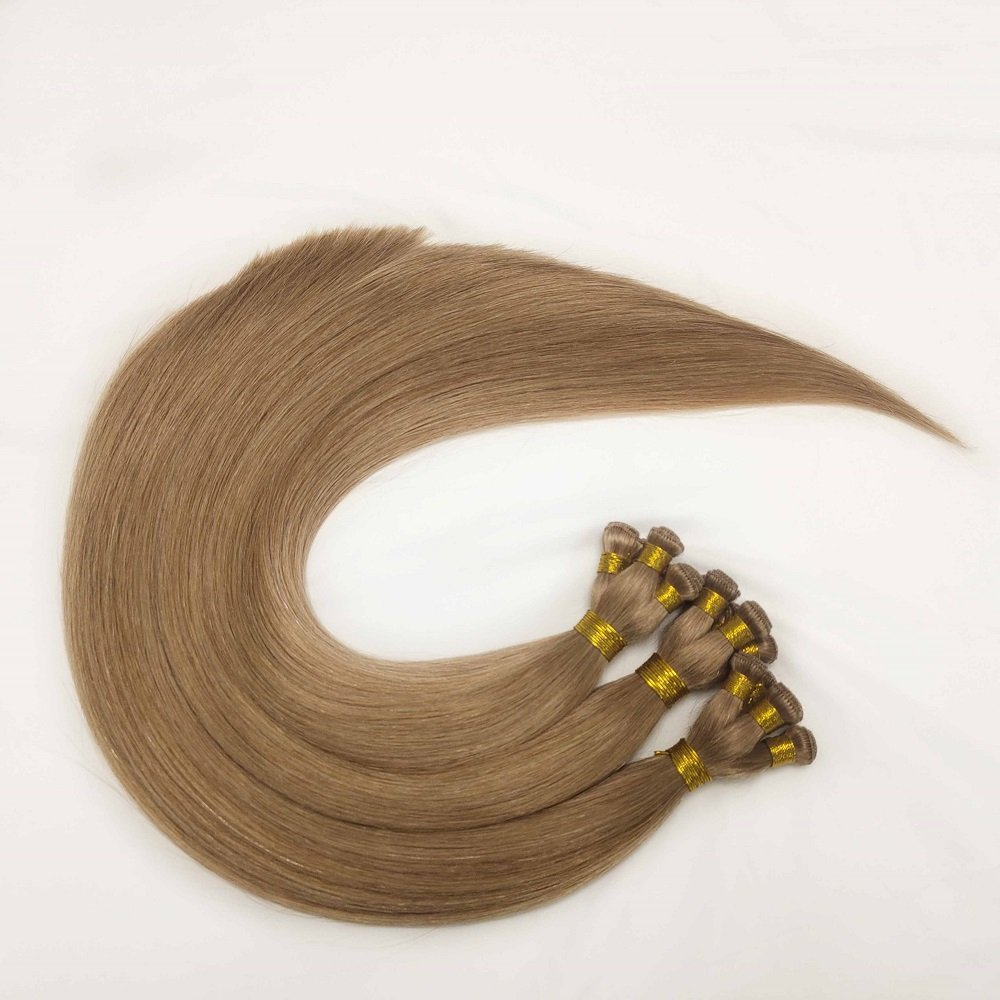 Wholesale Factory Double Drawn Natural Virgin Remy Hand Tied Weft Human Hair Extension