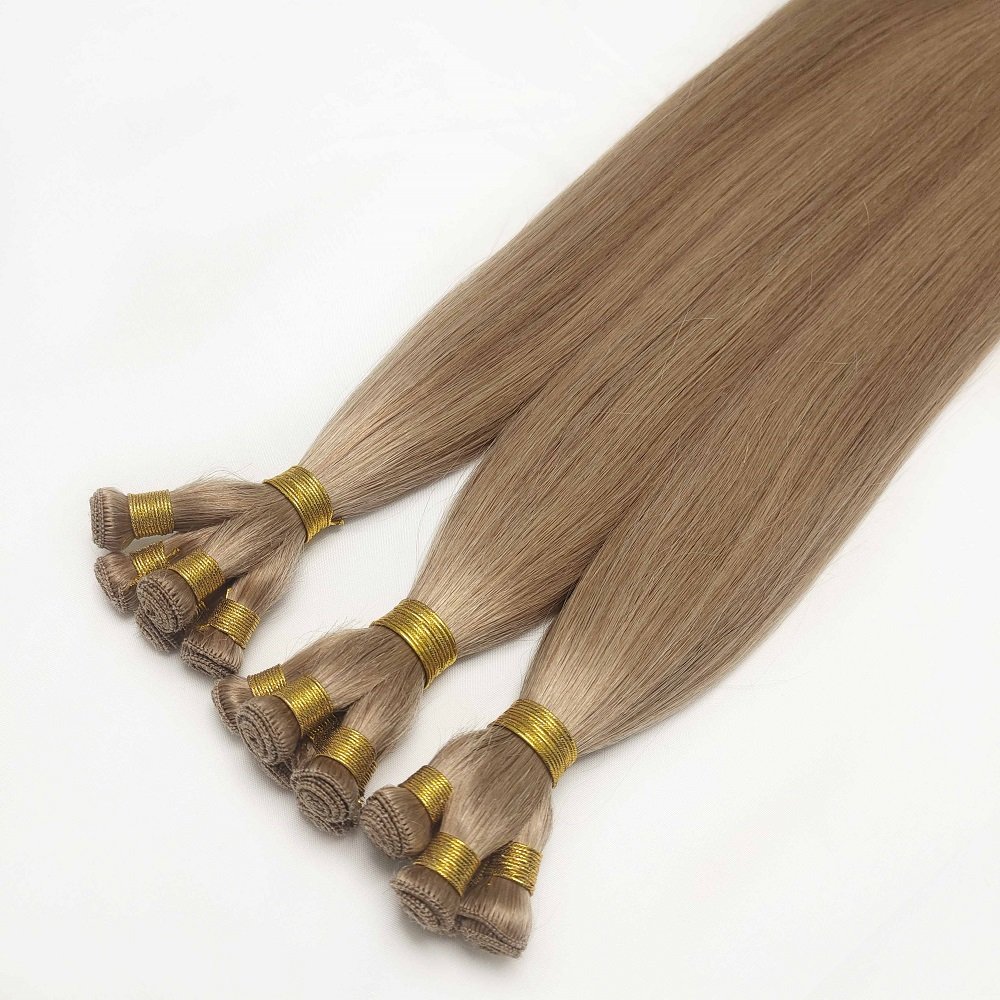 Wholesale Factory Double Drawn Natural Virgin Remy Hand Tied Weft Human Hair Extension