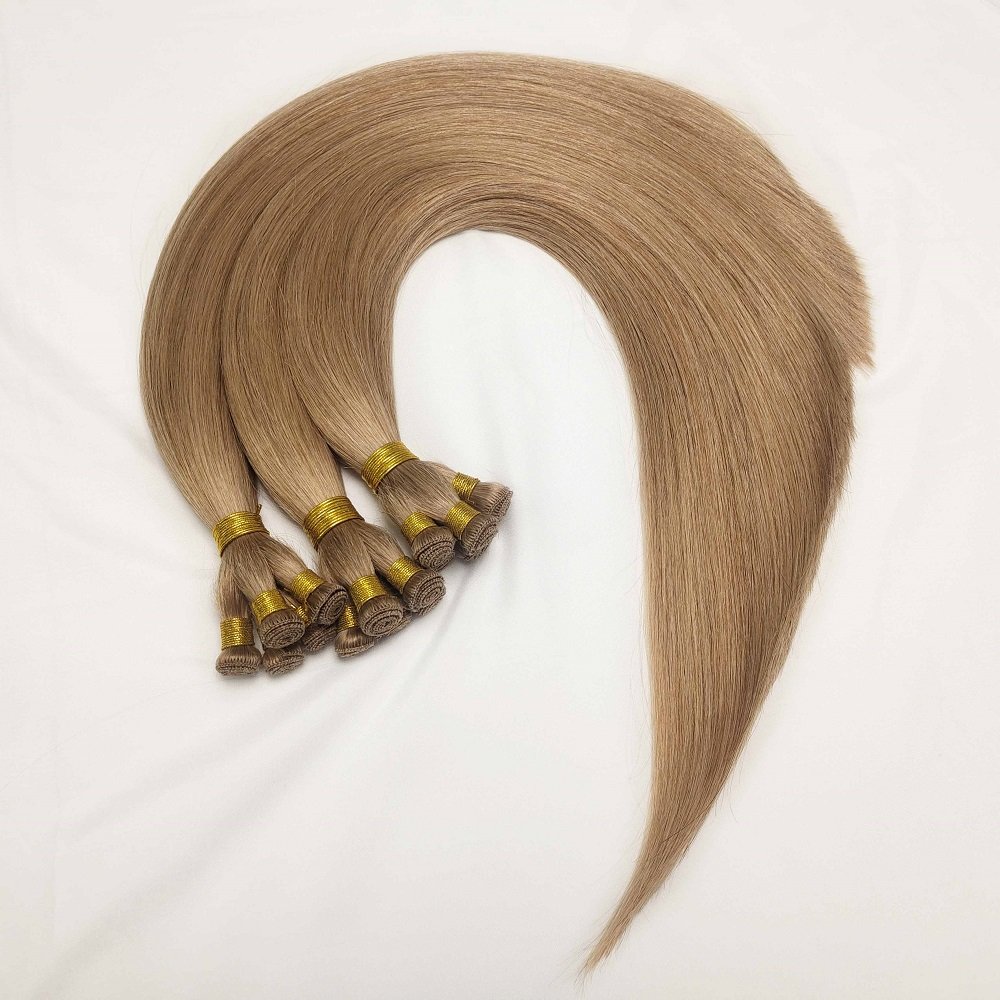 Wholesale Factory Double Drawn Natural Virgin Remy Hand Tied Weft Human Hair Extension