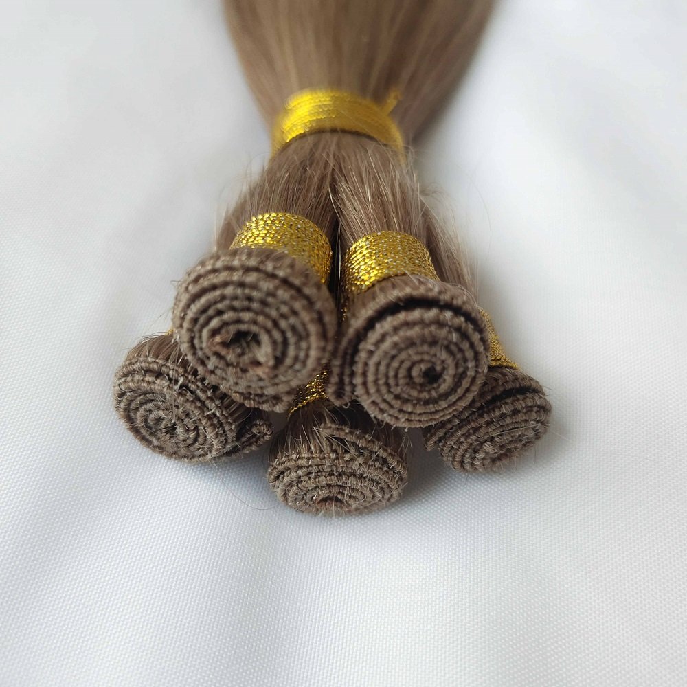 Wholesale Factory Double Drawn Natural Virgin Remy Hand Tied Weft Human Hair Extension