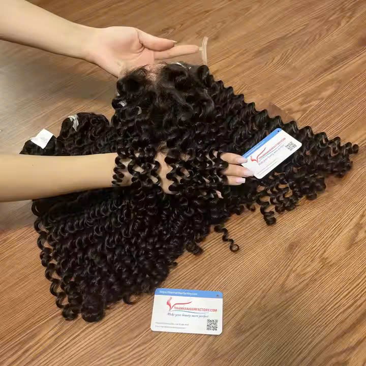 Closure HD lace deep wave hair in Thanh An 100% Virgin Remy Human Hair Extensions Luxury Style from Thanh An hair