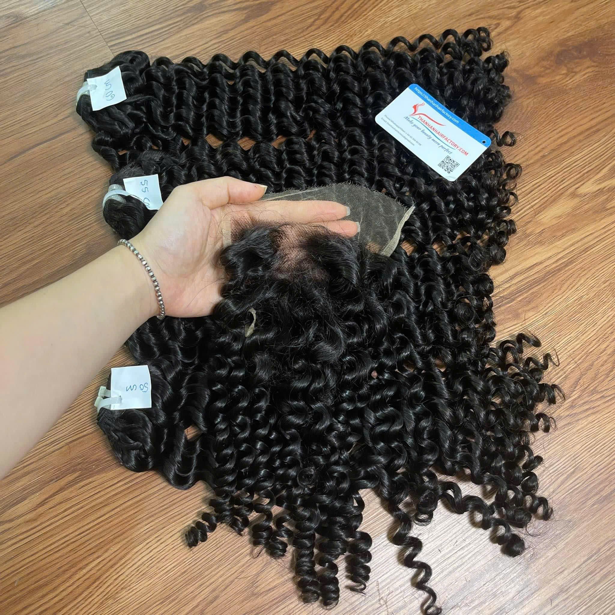 Closure HD lace deep wave hair in Thanh An 100% Virgin Remy Human Hair Extensions Luxury Style from Thanh An hair