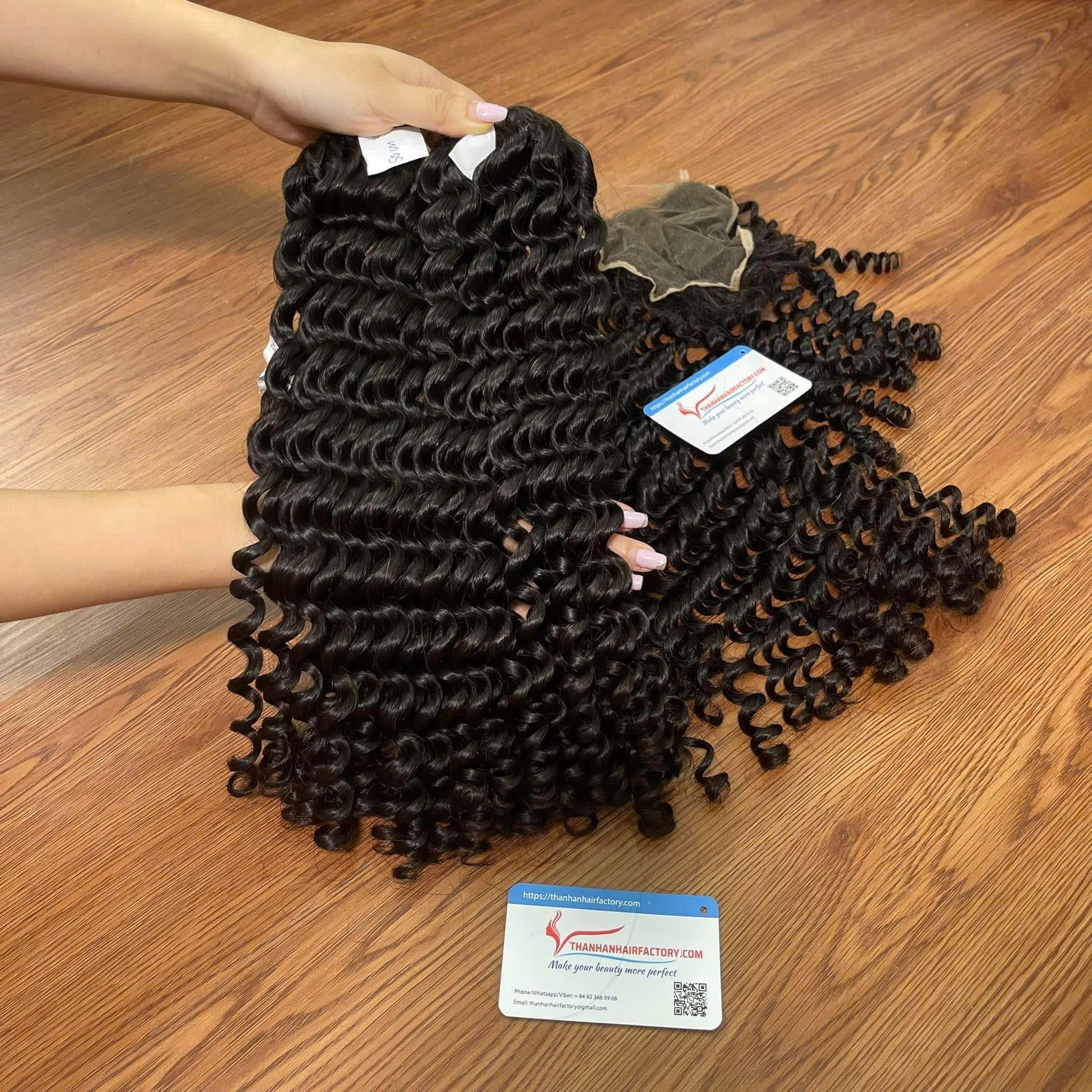 Closure HD lace deep wave hair in Thanh An 100% Virgin Remy Human Hair Extensions Luxury Style from Thanh An hair