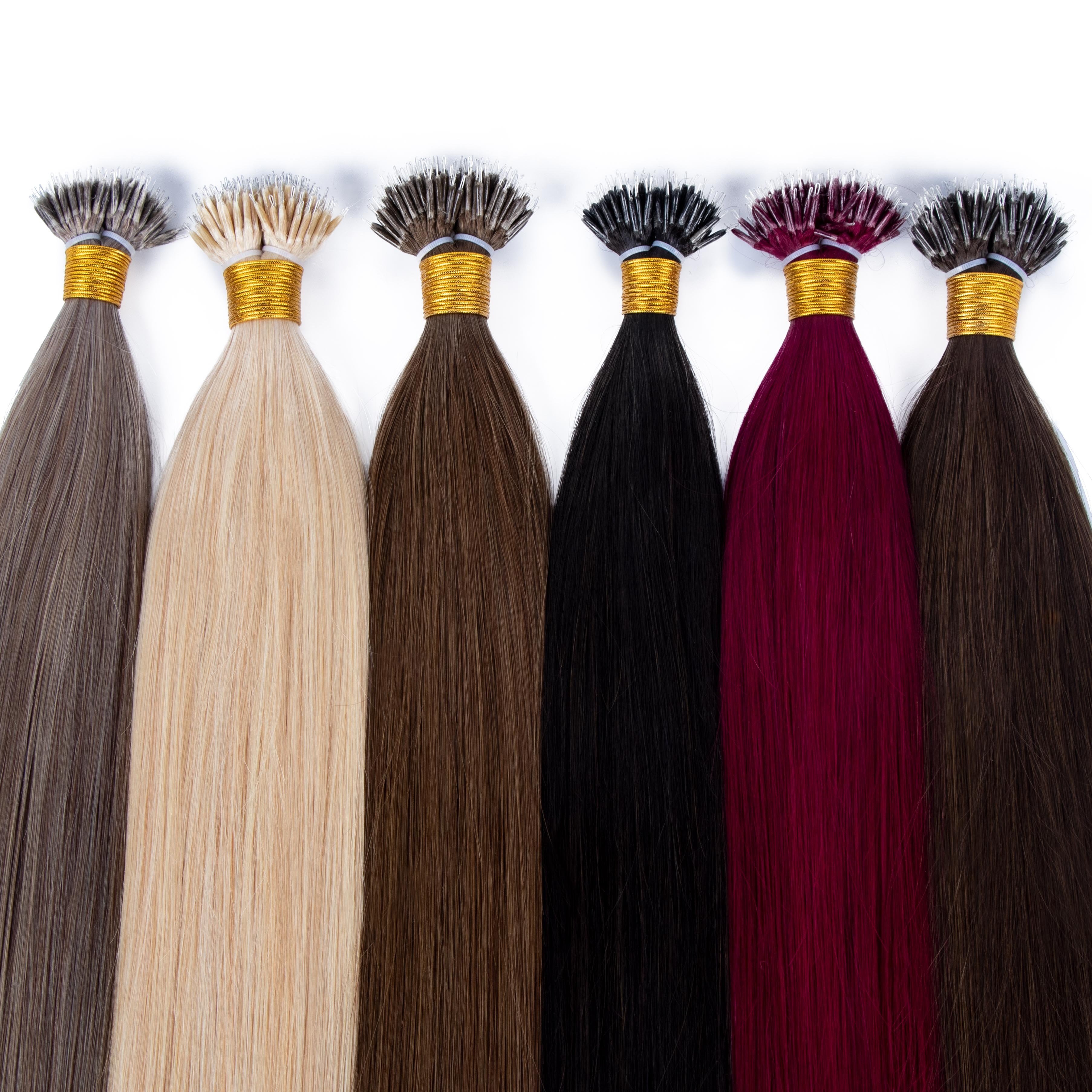 Wholesale Double RrawnVirgin Remy European Hair Nano Ring Human Hair Extensions