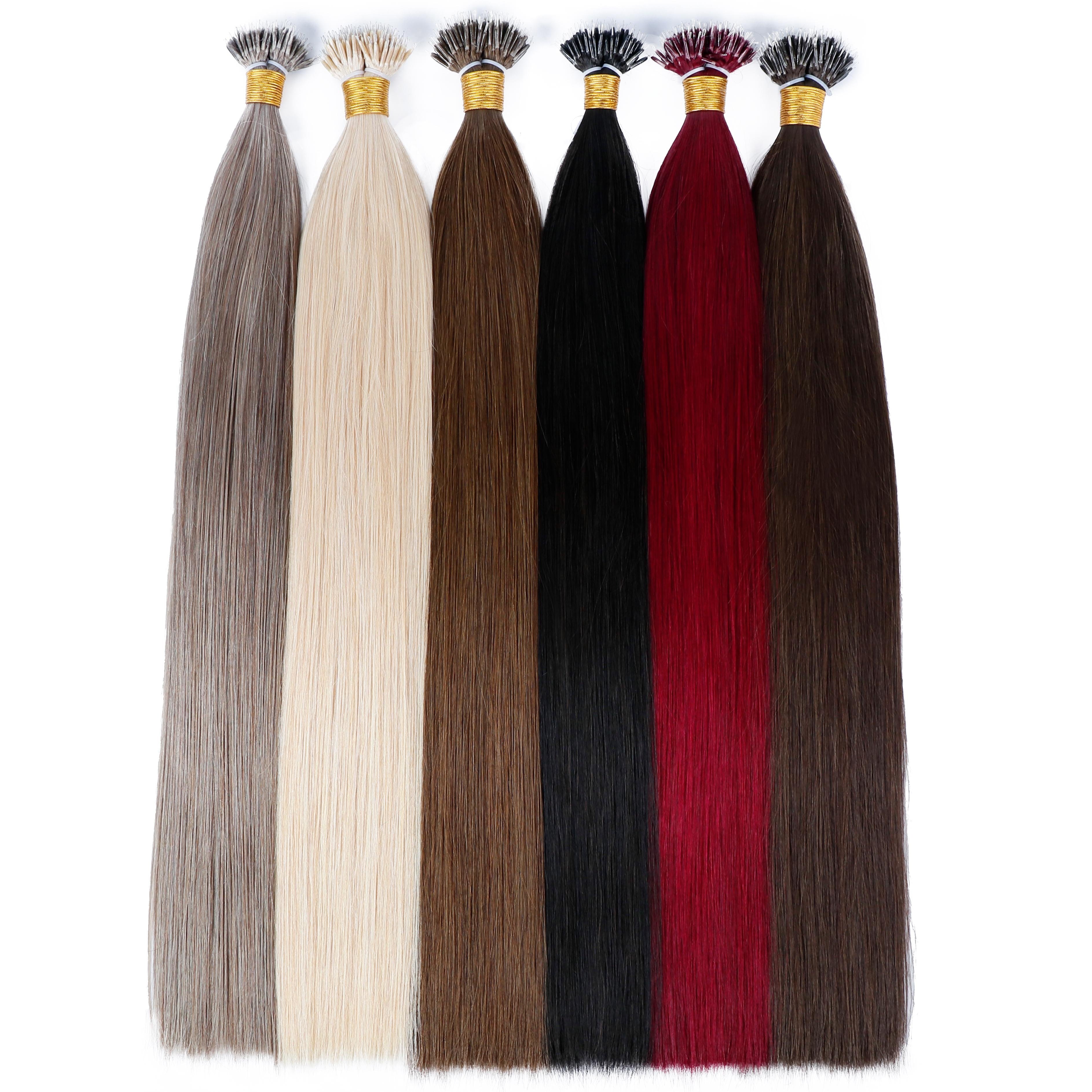 Wholesale Double RrawnVirgin Remy European Hair Nano Ring Human Hair Extensions