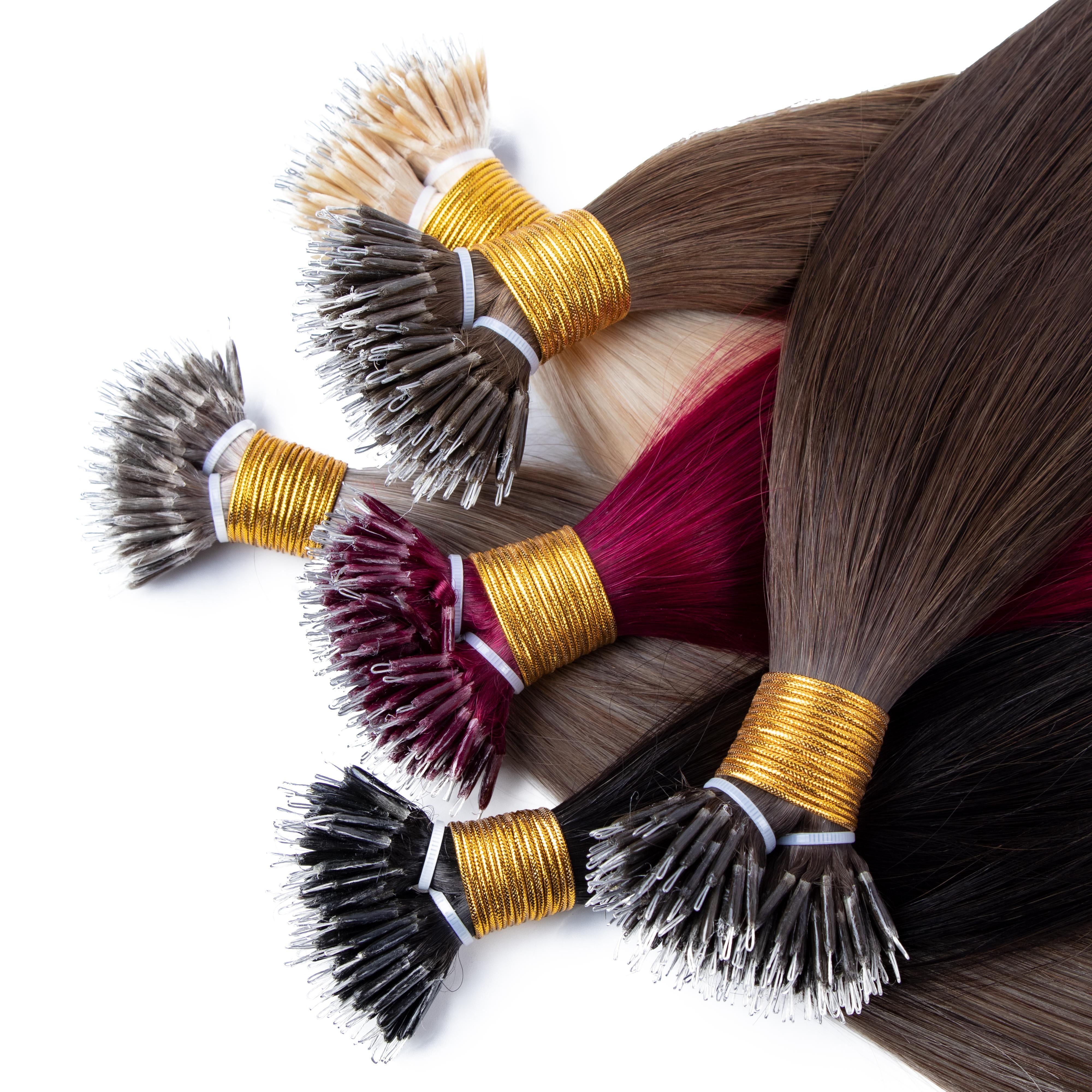 Wholesale Double RrawnVirgin Remy European Hair Nano Ring Human Hair Extensions